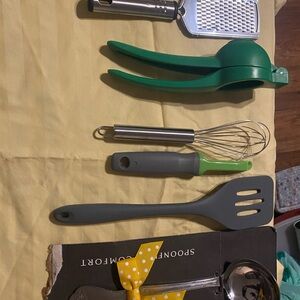 Green and Gray Cooking Utensil Collection